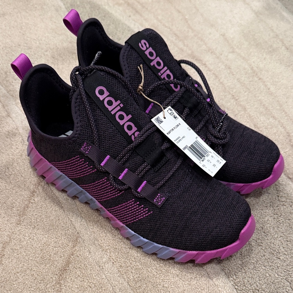 NEW Adidas Women's Black and Purple Sneakers Size 7
